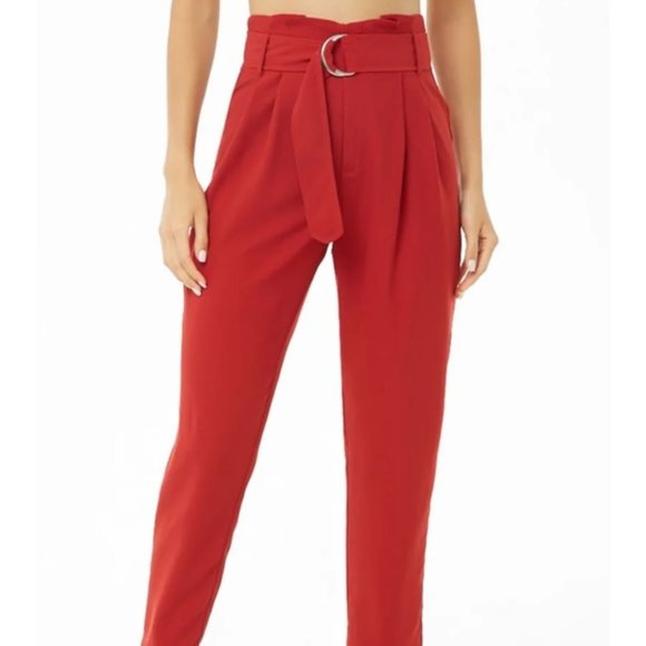 Forever 21 Pants - Red High Rise Cropped Pants
